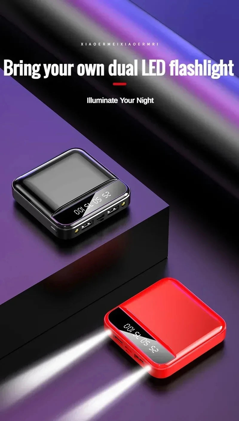 20000mah Large Capacity Mobile Power Bank Battery Display LED Lighting Mini Portable Outdoor Phone Universal Fast Charging