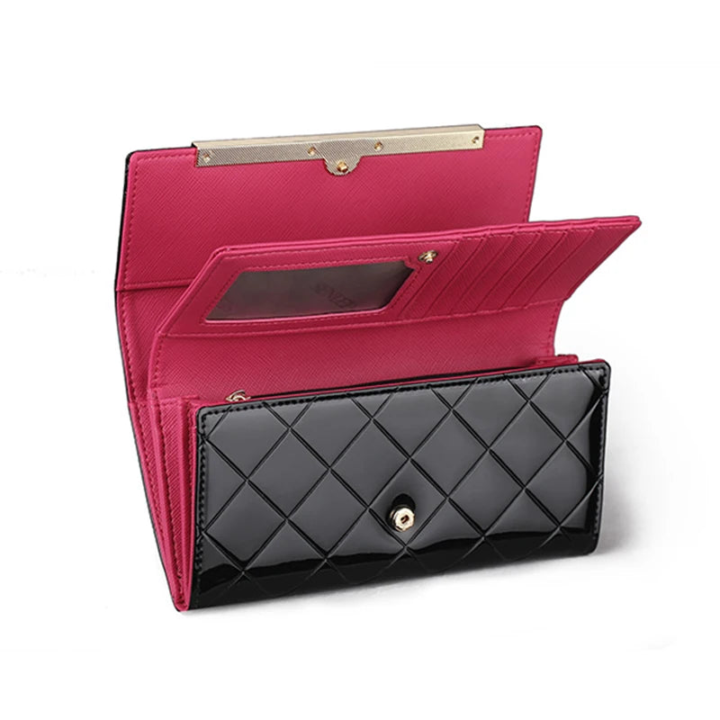 Cartera de cuero genuino de lujo para mujer