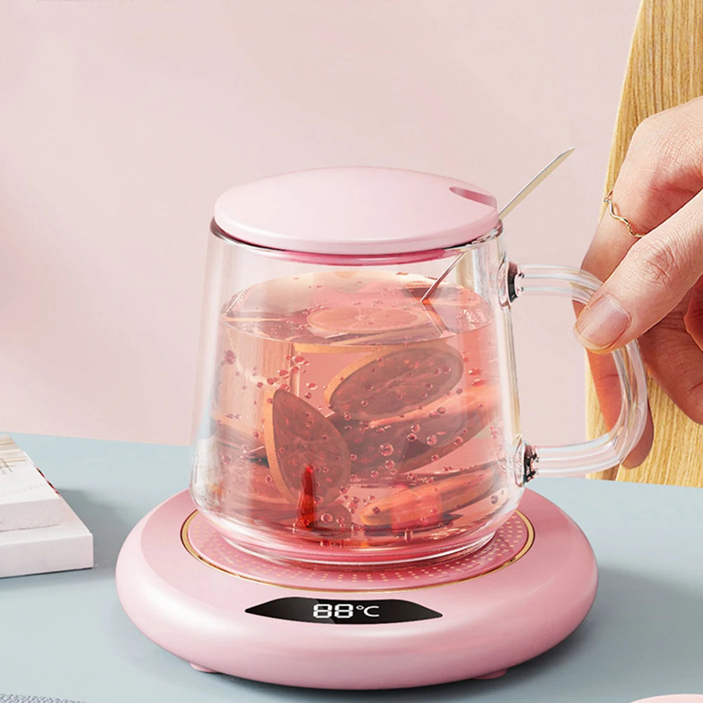 Calentador de tazas USB, posavasos calefactor para tazas de café, 3 ajustes de temperatura, placa térmica termostática, almohadilla térmica para leche, té, agua, calentador de tazas
