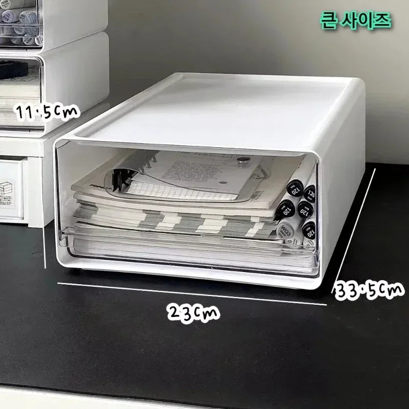 Desktop Organizer Drawer Makeup Storage Box Stationery Finishing Organizer Box Dormitory Desktop Organizer Cabinet  Dustproof