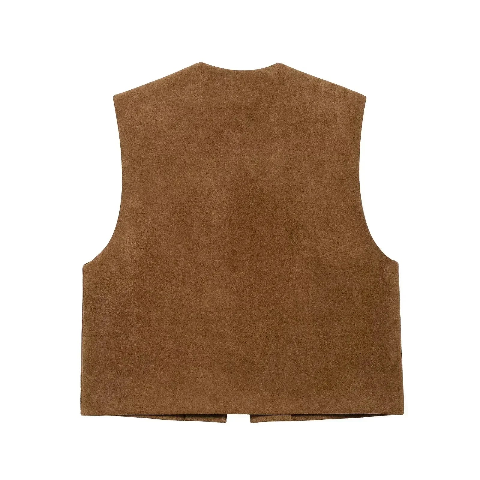 Embroidered Vests For Women Fashion Suede Elegant Sleeveless Coat Short Vest Streetwear Casual Chic Waistcoat Top
