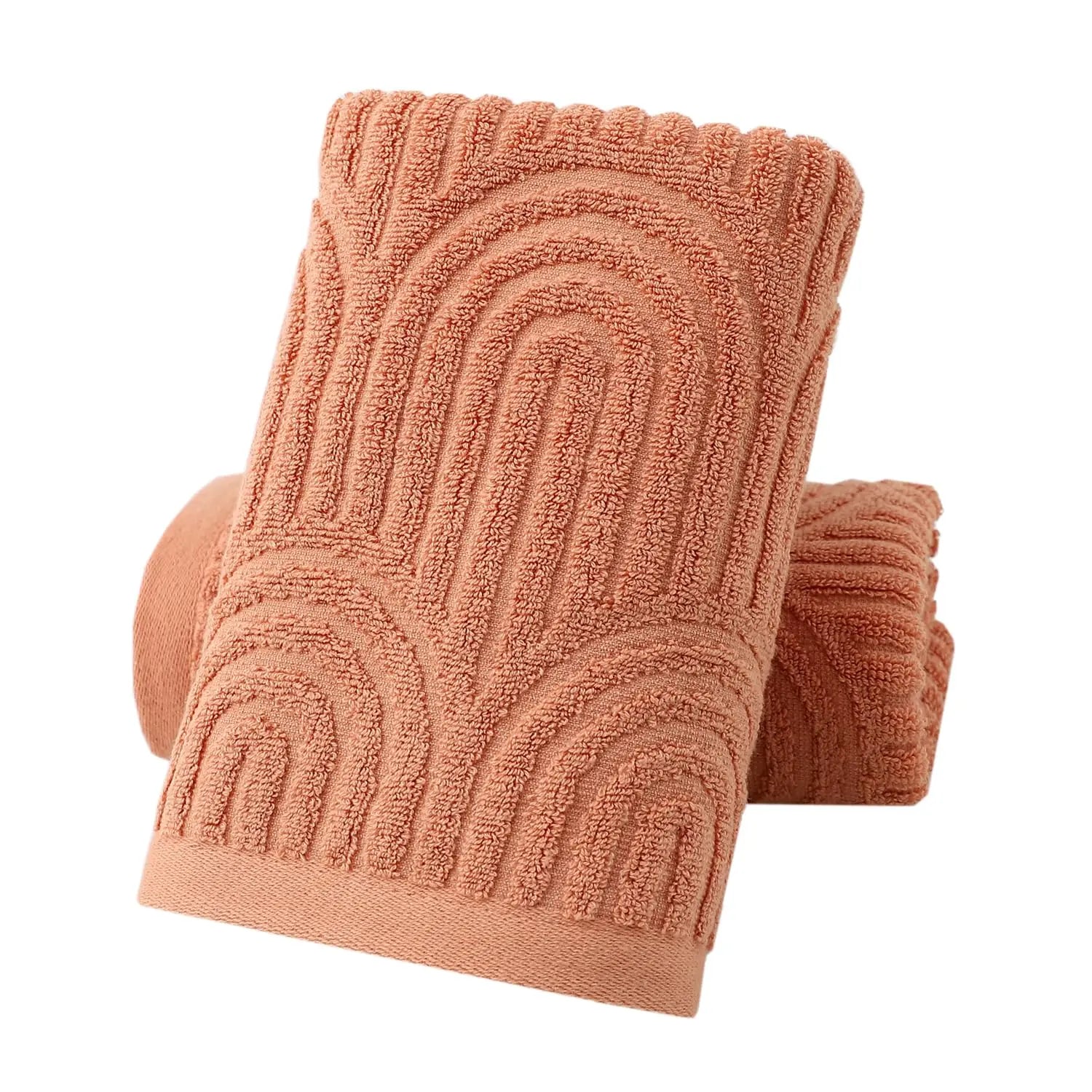Hand Towels Striped Pattern 100% Cotton Absorbent Soft Decorative Towel for Bathroom