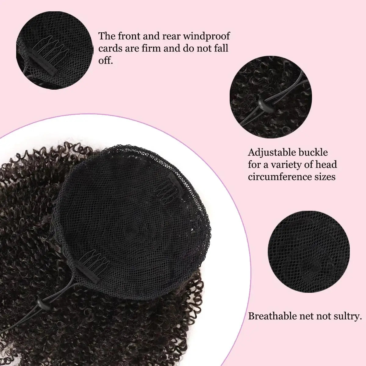 Synthetic Afro Puff Drawstring Ponytail Extension for Black Women Short Afro Curly Clip On Kinky Drawstring Bun