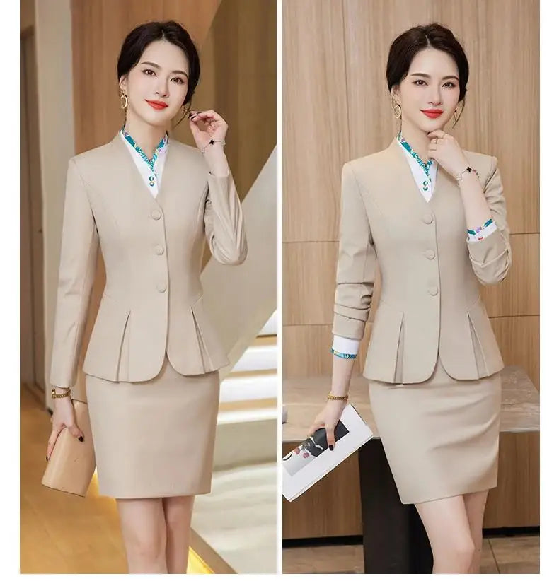 Women Business Skirt Suits Spring Formal Uniform Styles Blazers Feminino for Women Professional Office Work Wear Outfits Set