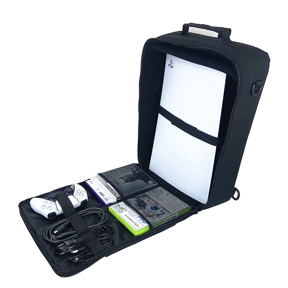 Gaming Carrying Case,Travel Shoulder Bag for Xbox One X PS5 PS4 Controller Console Game  Accessories Protective Storage Pockets