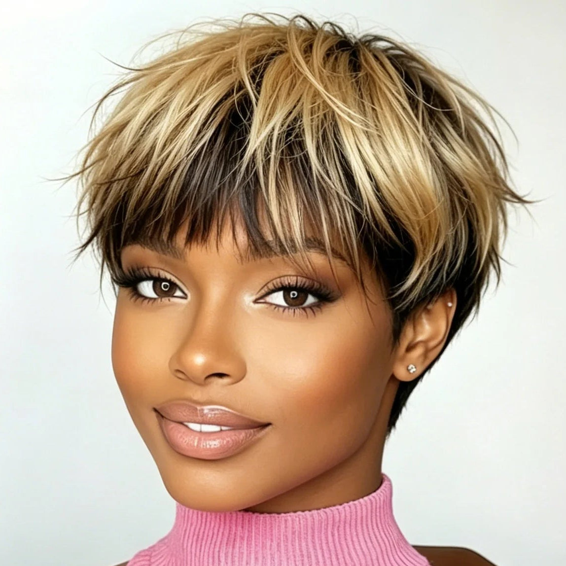 Perruque Pixie Cut Cheveux Humains Courte Perruque Pixie Cut pour Femmes pour Usage Quotidien Perruque Entièrement Faite à la Machine pour Femmes