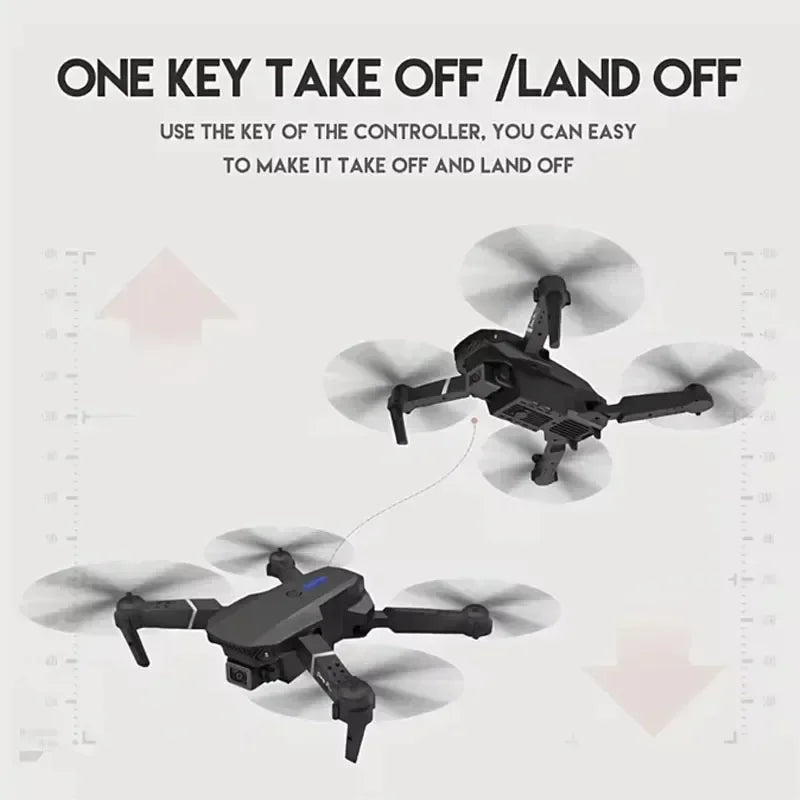 E88Pro RC Drone 4K Professinal With 3 Battery 1080P Wide Angle HD Camera Foldable Helicopter WIFI FPV Height Hold Gift Toy