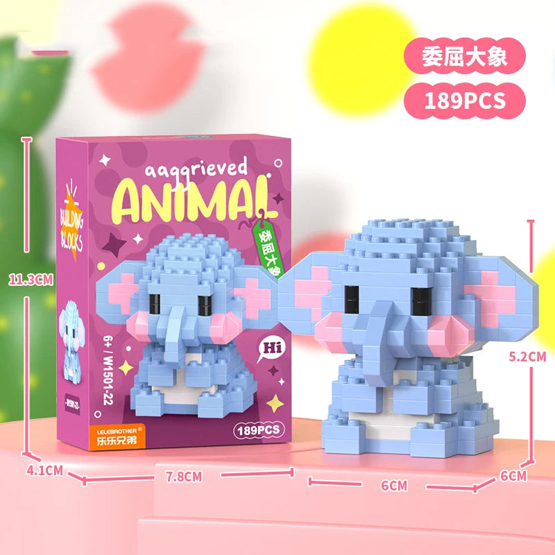 Bloques de Construcción de Micro Partículas de Animales para Adultos Juguete para Niños de 6 a 12 Años Regalo de Cumpleaños para Niño Perro Gato Mini Ladrillos Juguetes para Niñas