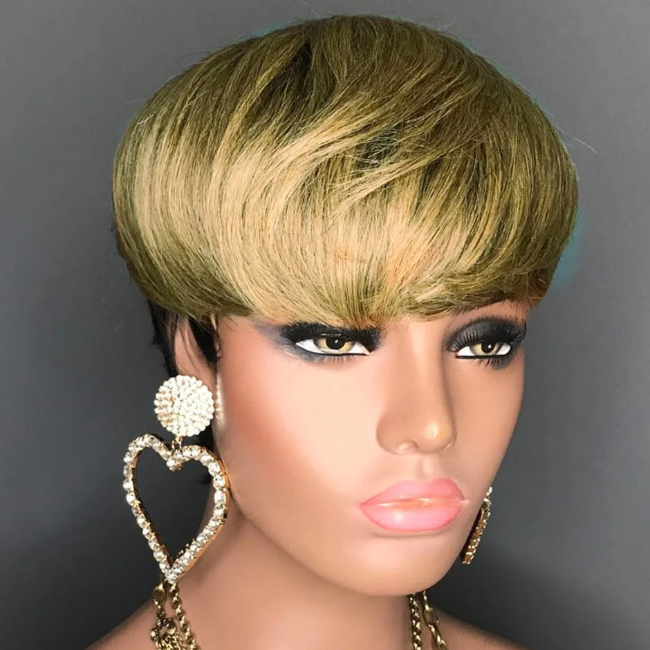 Perruque Pixie Blond Miel