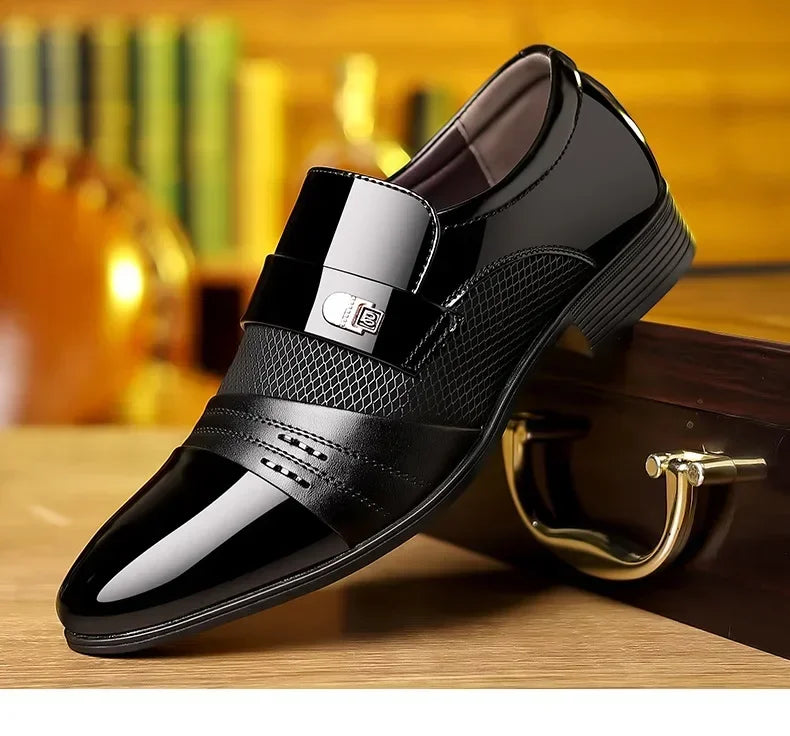 Men's Formal Leather Shoes Black Pointed Toe Man Loafers Party Office Business Casual Shoes for Men Oxford Shoes male Dress Shoe