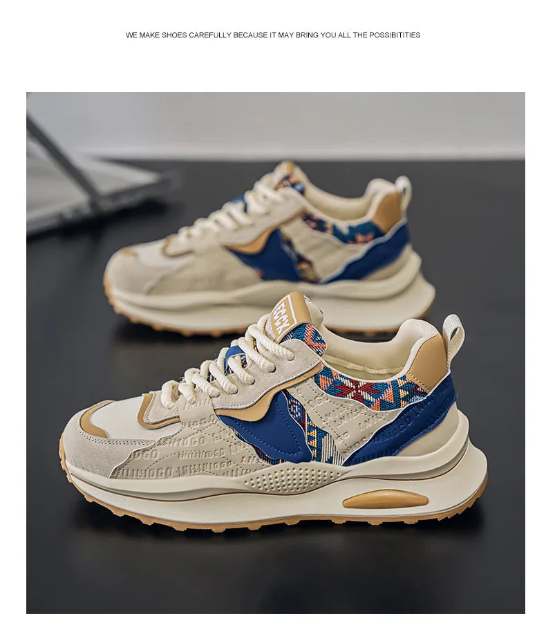 Men's Shoes Spring New Casual Versatile Comfortable Fashion Trend Niche Non-slip Wear-Resistant Retro Sneakers