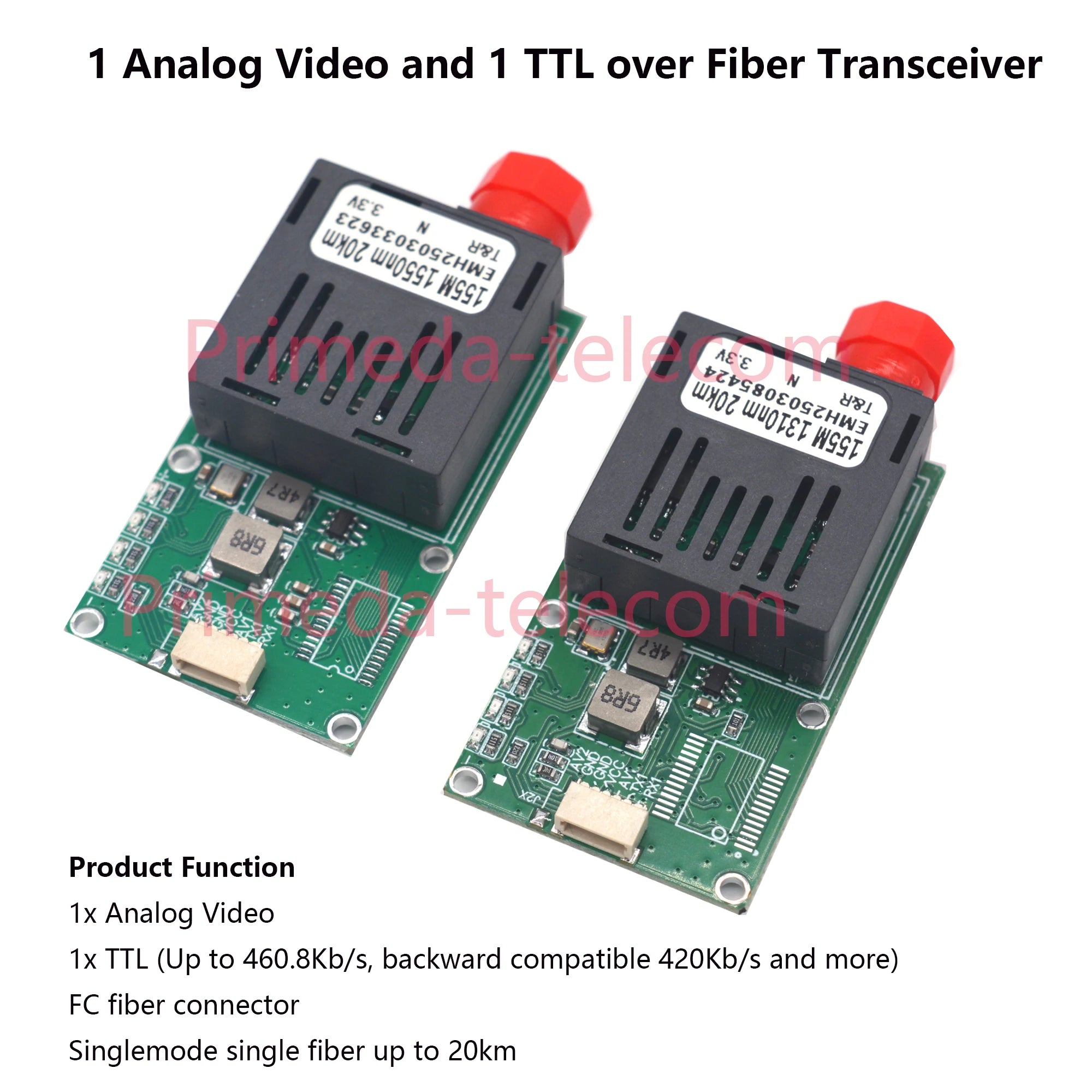 Optical fiber transmitters optical fiber converters for drones signal converters 1 Analog Video with 1 TTL over Fiber optic 20Km