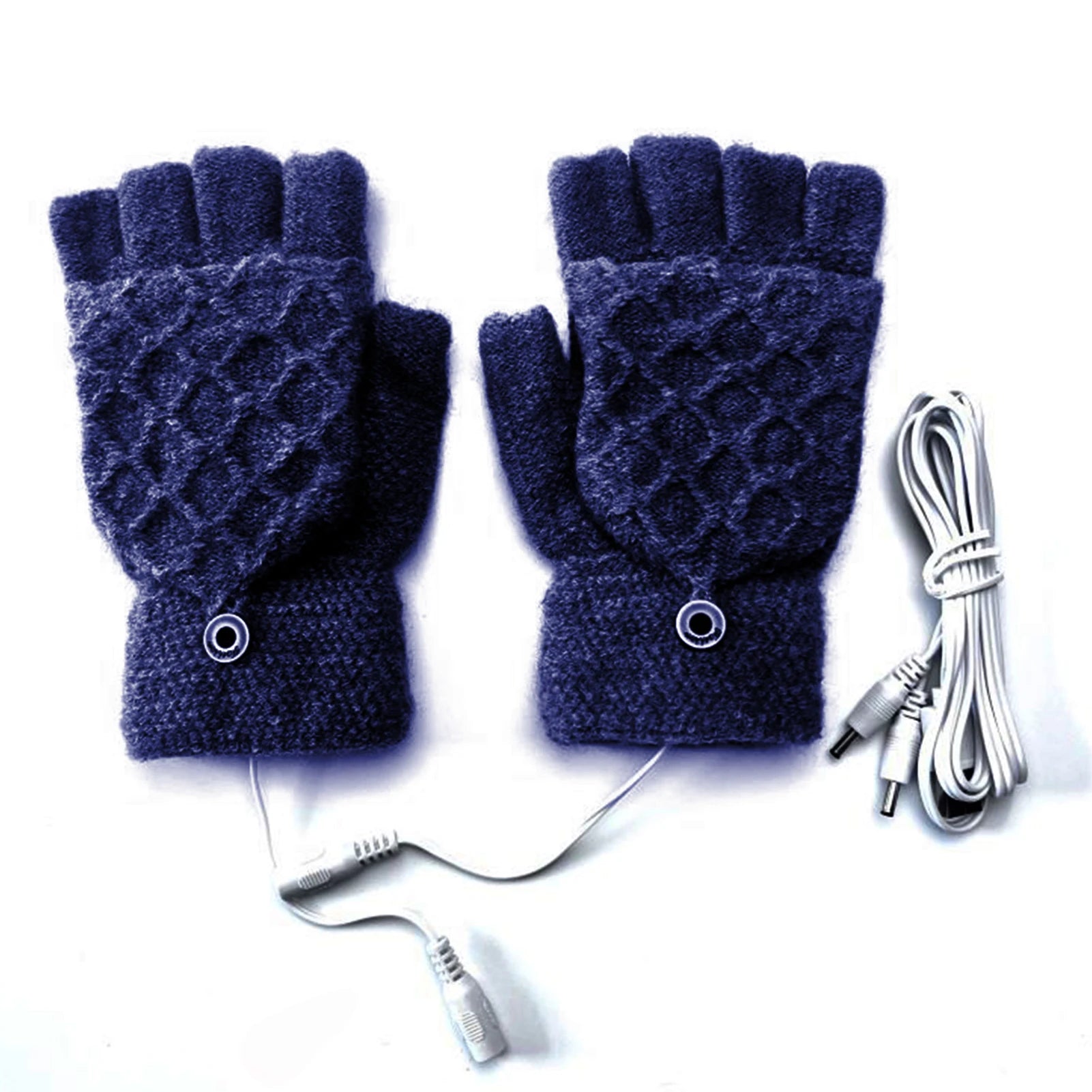 Guantes USB eléctricos de medio dedo, unisex, alimentados por USB, térmicos, de medio dedo para interiores y exteriores