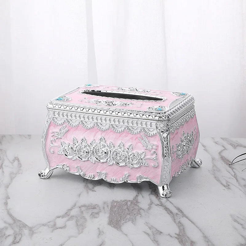 Servilletero de papel, estilo europeo, caja de plástico, dispensador de servilletas de cocina, organizador de almacenamiento de escritorio, decorativo para el hogar
