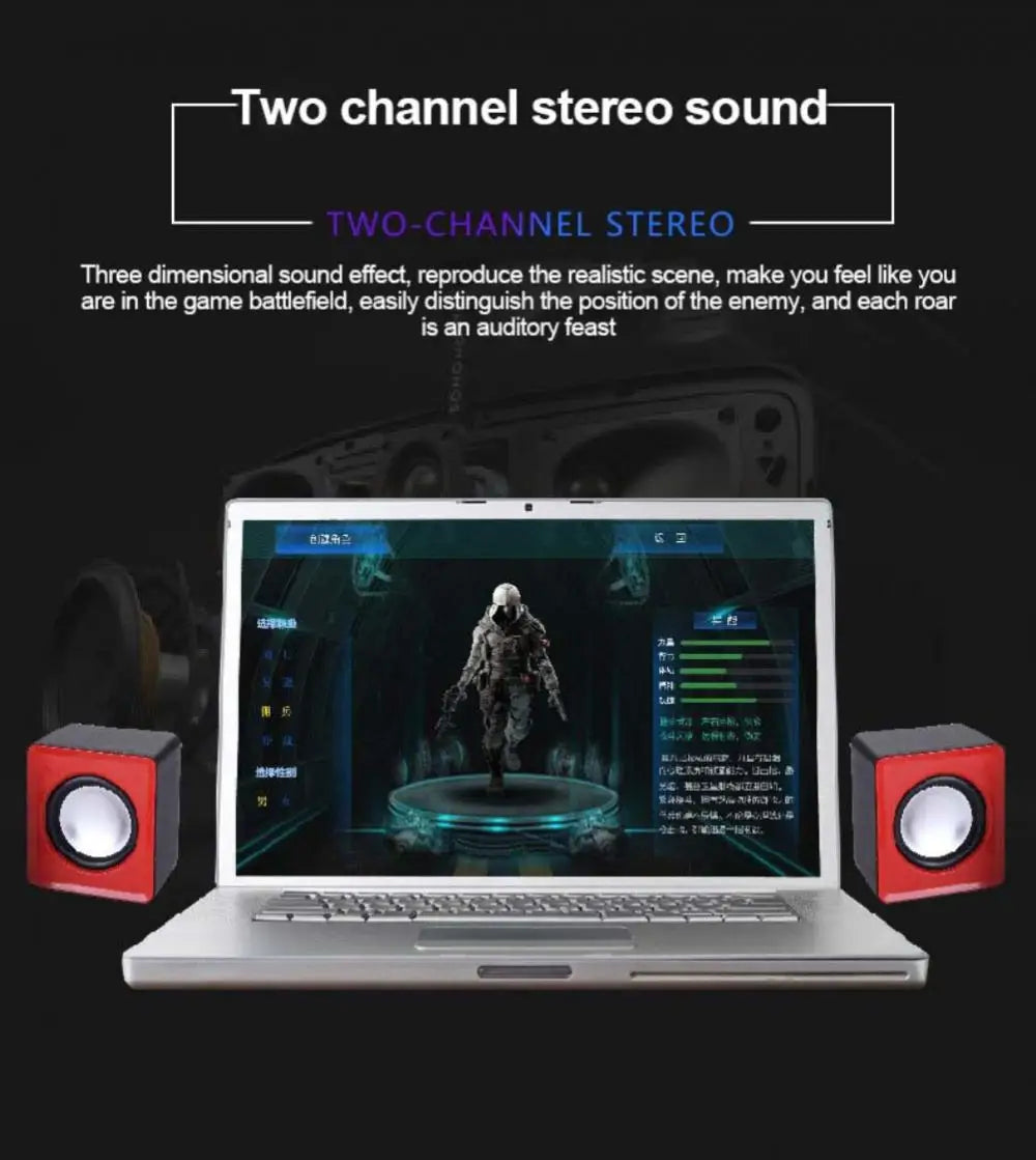 Altavoz de computadora para PC portátil de escritorio Caixa De Som Caja de sonido Sistema de audio de música Bocina Columna Acústica Columna Unidad amplificada