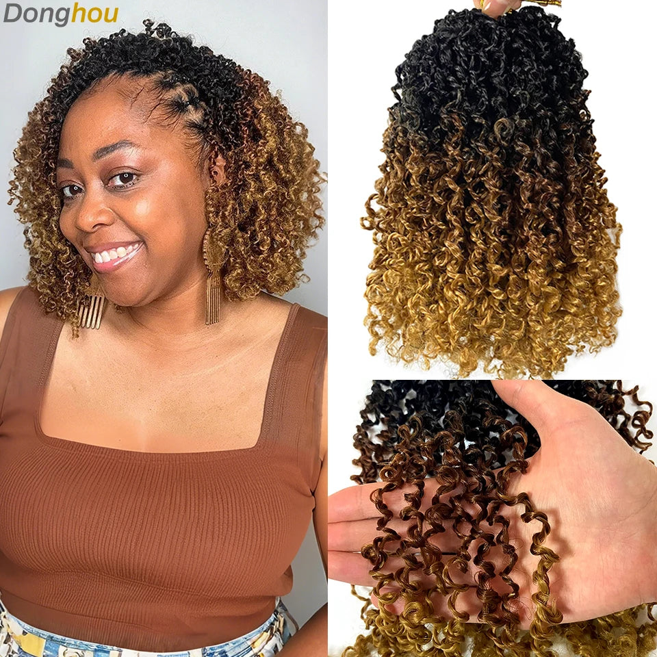 Yanky Twists Crochet Hair Blonde Ginger 1B30 Ombre Red Natural 1B 4 T30 Yanky Twist Curls Crochet Hair Extension For Black Women