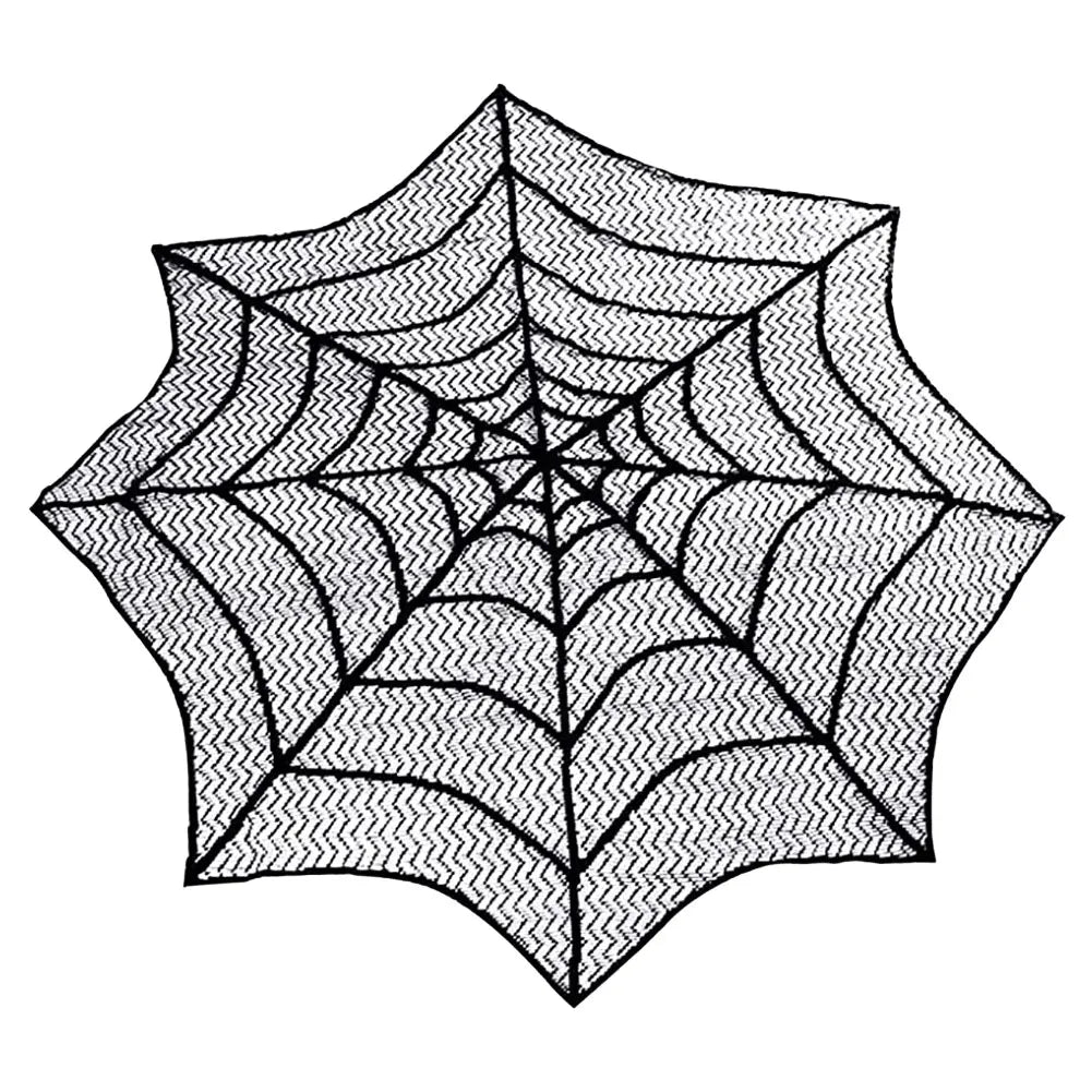 Halloween Lace Spider Web Tablecloths Black Skull Spider Web Fireplace Curtain Mantel Scarf Event Home Party Table Decorations