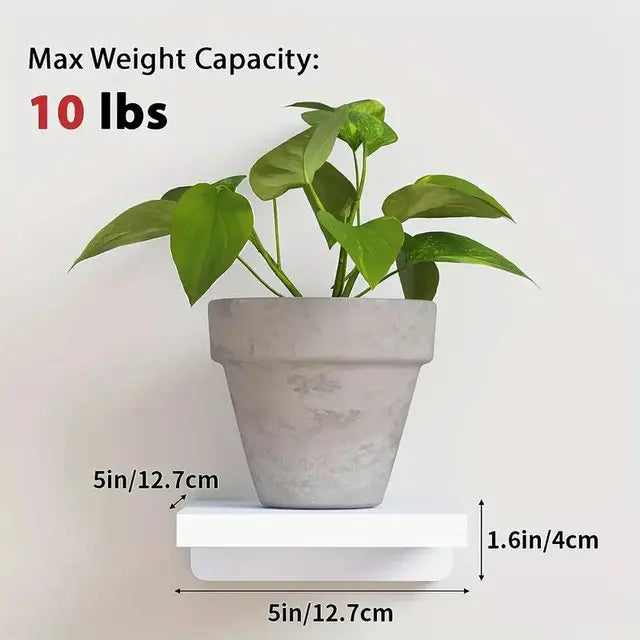 4PCS Floating Shelves For Wall Wood Shelf Display Ledges Room Decor Home Living Room Plant Flower Pot Tray Storage Garden Decora