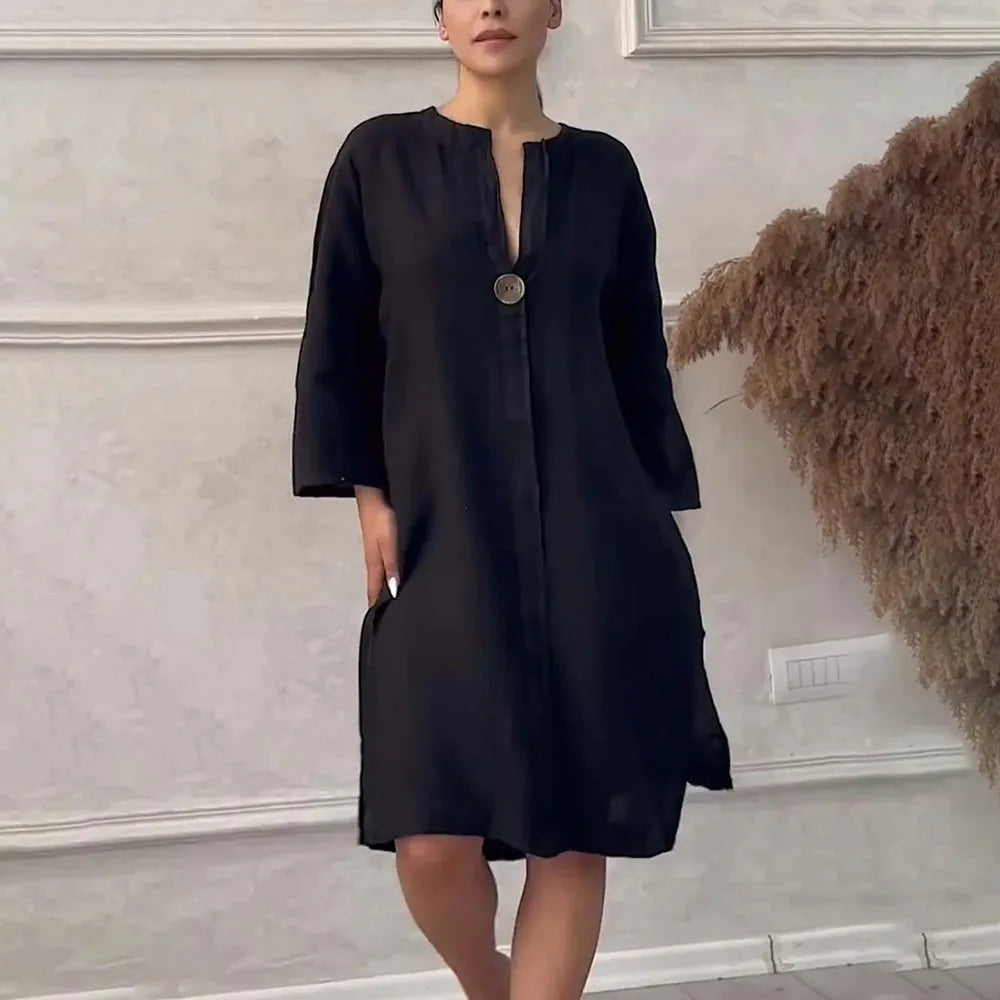 Y2k Long Sleeve Linen Maxi Dress Women Summer Summer Casual Solid Color Party Loose Long Dresses Elegant Vestidos