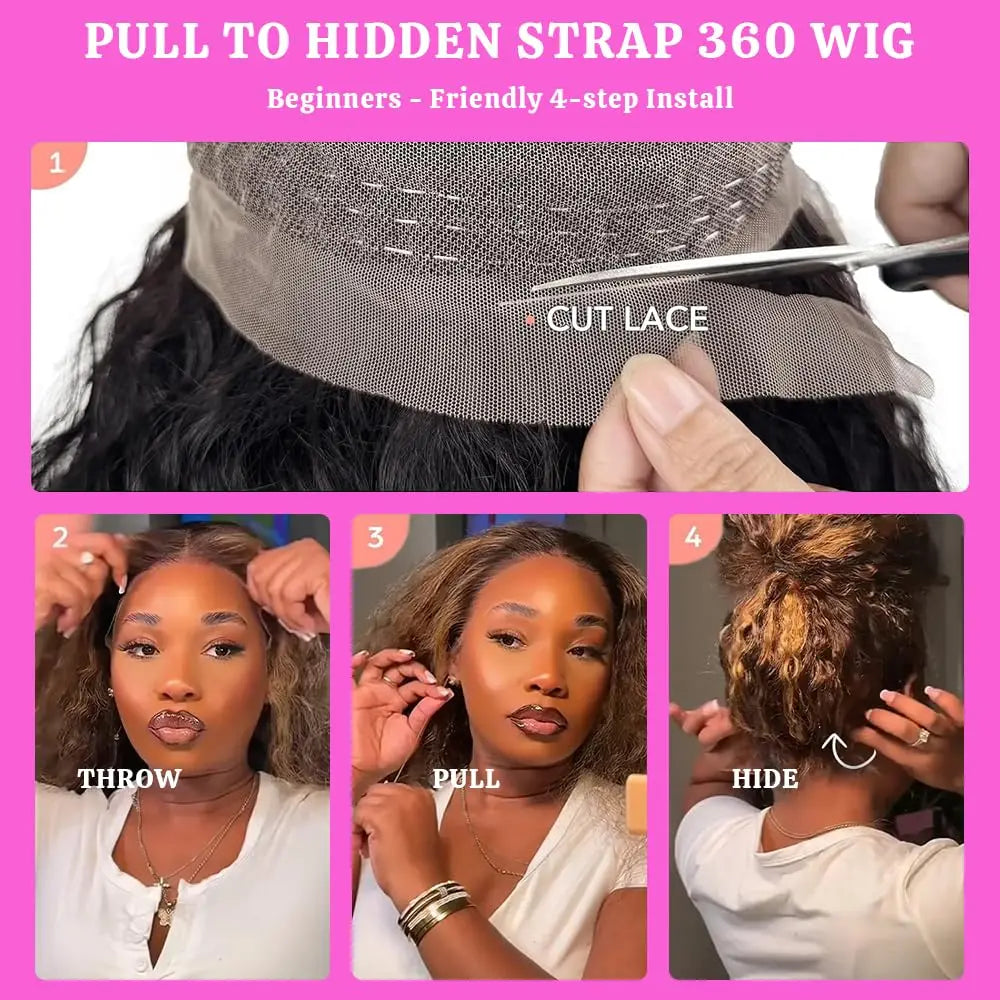 Drawstring 360 Deep Wave Lace Wig