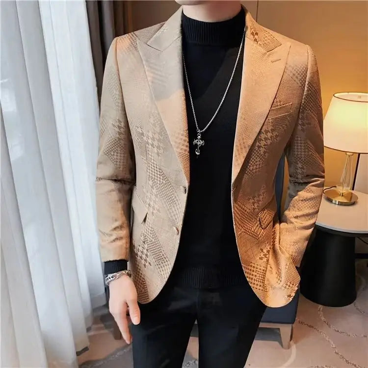 Man Suits and Blazers Single Breasted Blue Coats Jacket for Men Party Clothing Fashion Fashionable Classic Summer Original