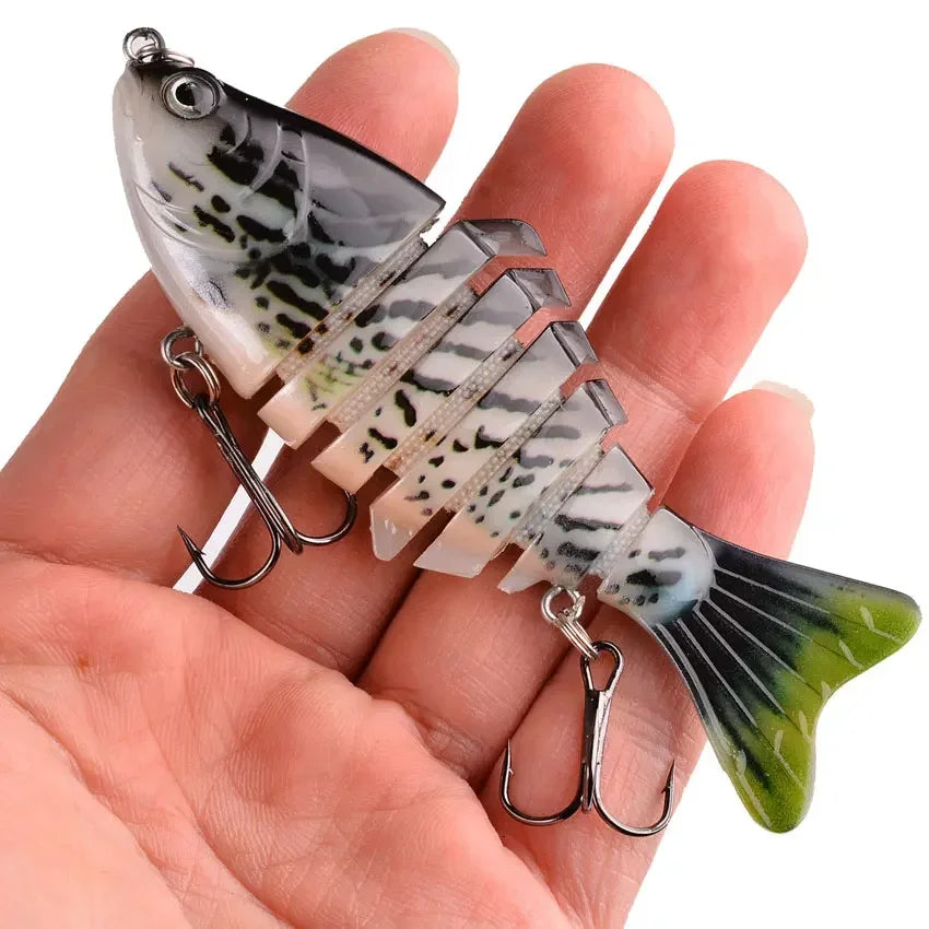 1pcs/Winter fishing gear Bionic Multi-section Swim hard bait  Artificial Wobbler Trolling pike carp crank lure