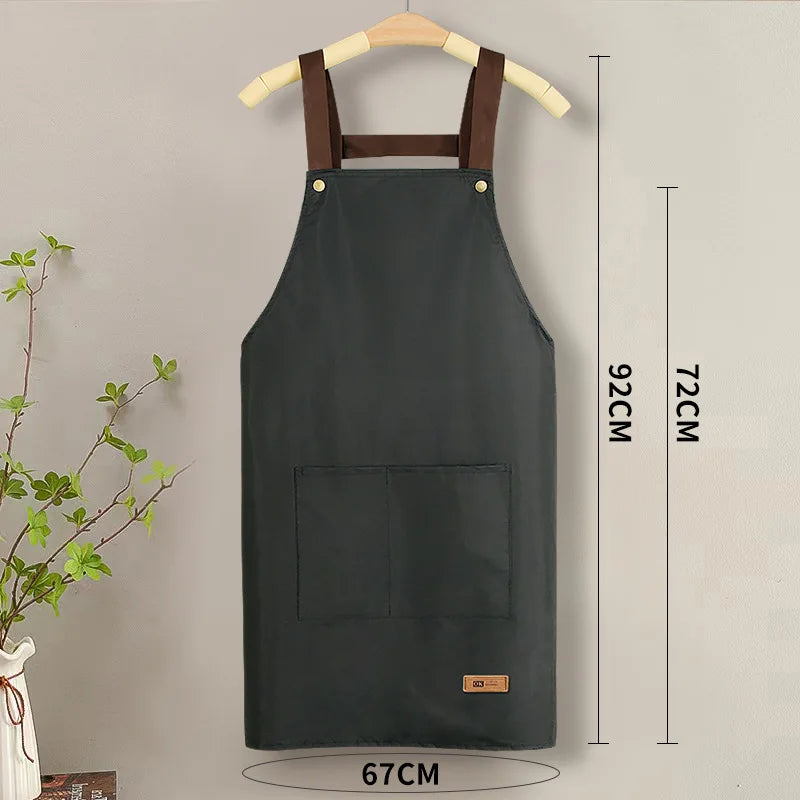 Tablier de cuisine unisexe en toile imperméable et ajustable, idéal pour les chefs, les serveurs et les cadeaux