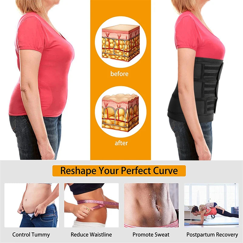 Women Waist Trimmer Tripple Belts Body Shaper Trainer Shapewear Girdle Tummy Control Slimming Fat Burning Postpartum Sheath Belt