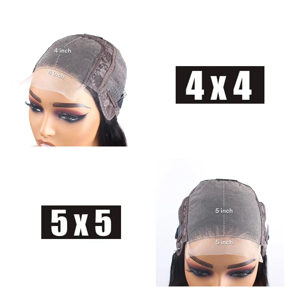 Lafino 5x5 Hd Lace Closure Wig 4x4 Closure Straight Lace Front Wigs Human Hair Bob Wigs Short Wig Black Wig Brazilian For Women