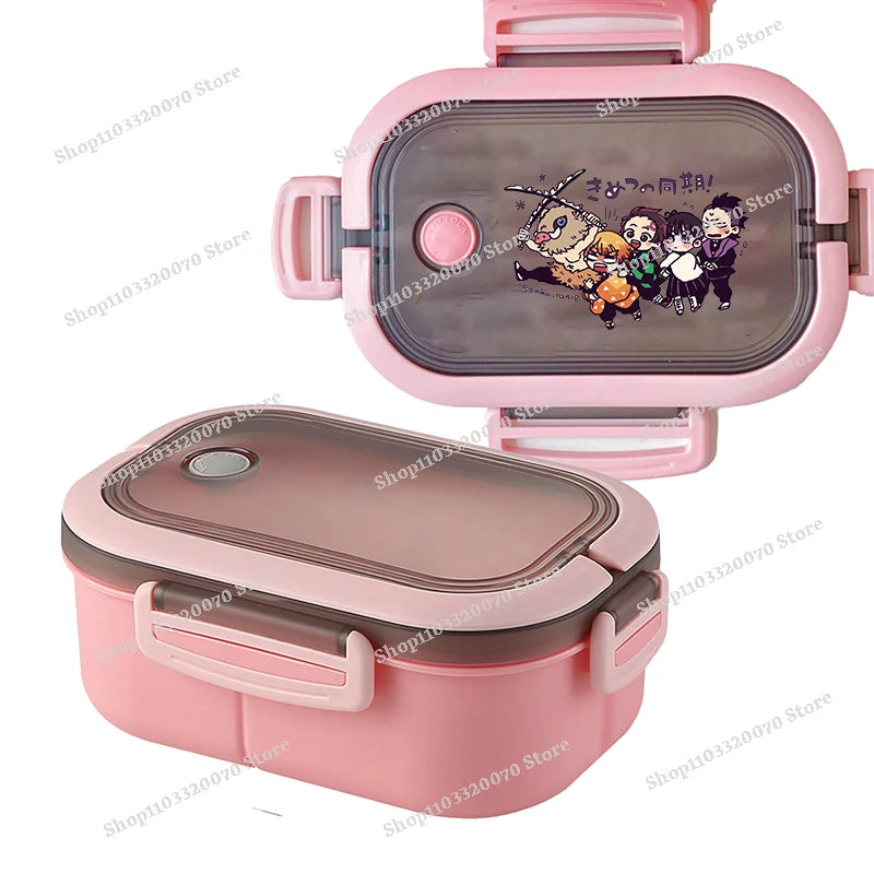 Demon Slayer Kimetsu No Yaiba Lunch Box Cartoon Anime Figures Dinner Pail Student Office Workers Large Capacity Sealed Bento Box