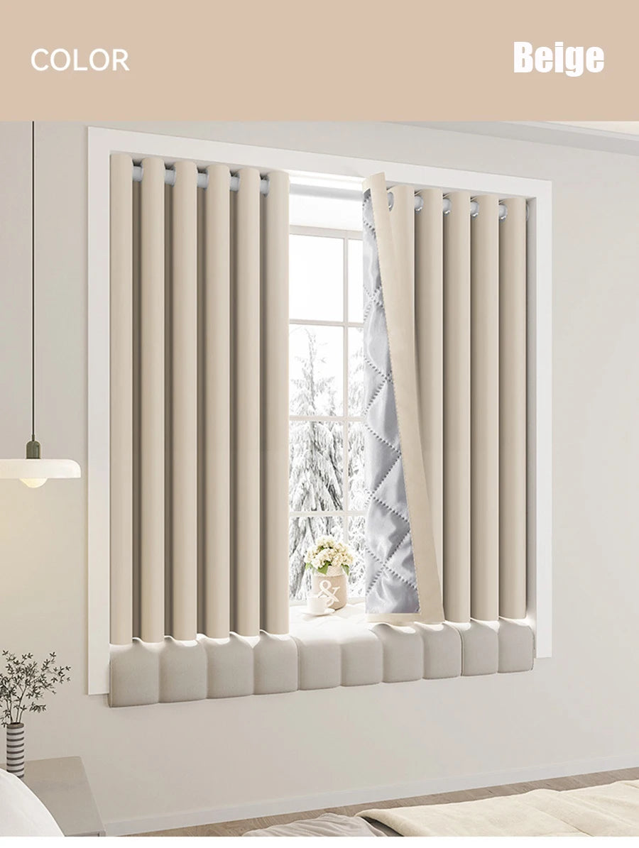 Cortinas para dormitorio con aislamiento acústico y reducción de ruido, modernas y sencillas, cortinas 100% opacas para sala de estar, estores para balcón