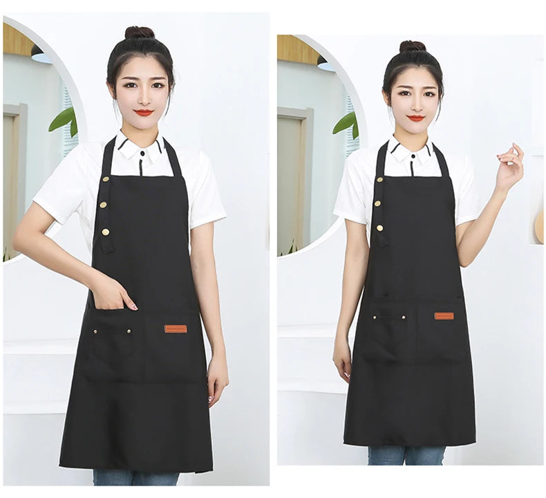 New Fashion Kitchen Aprons for Woman Men Chef Work Apron for Grill Restaurant Bar Shop Cafes Beauty Nails Studios Uniform
