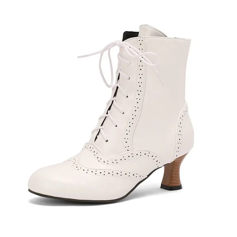 New Fashion Boots for Women High Quality Leather Women's Short Boots Daily Women High Heels Lightweight Womens Shoes Botas Mujer