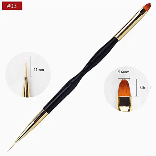 6/31Pcs Nail Art Brush Design Tip Painting Drawing Carving Dotting Pen FlatFan Liner Acrylic Gel UV Polish Manicure Tools