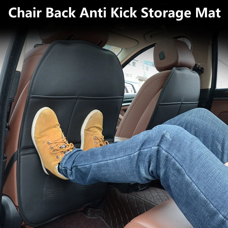 Protector de asiento trasero de coche de cuero sintético premium con relleno de esponja, a prueba de patadas, impermeable, universal para todas las estaciones, antideslizante, productos para coche