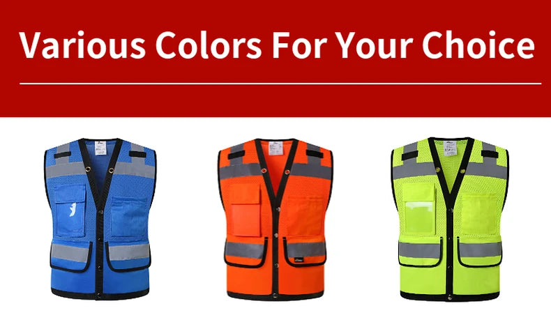 Workwear Vest With Customize Logo For Men Hi Vis Vest Jacket  Workwear Custom With Logo And Text