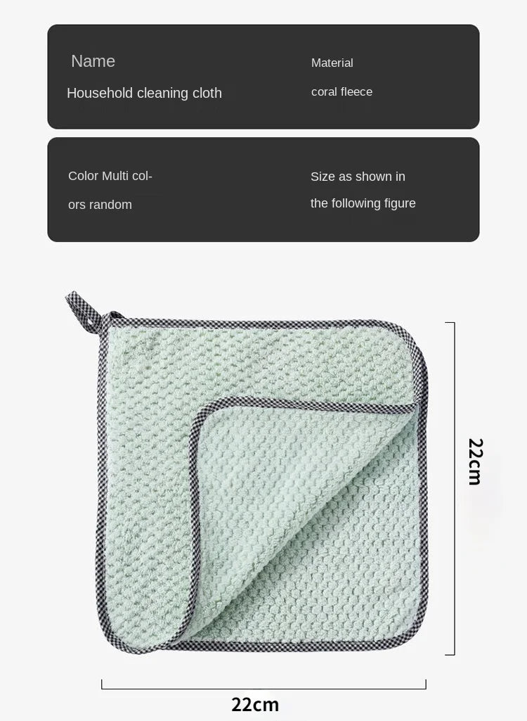 Paño de cocina Trapo de microfibra trapo de cocina paño para platos antiadherente toalla de limpieza de mesa engrosada almohadilla absorbente de limpieza para el hogar