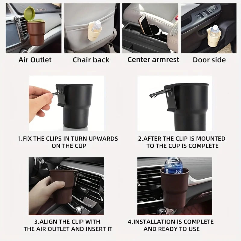 1/2 PCs Phone Holder for Car Drinks Trash Can Organizer Mount Stand-Securely Holds Your While Driving