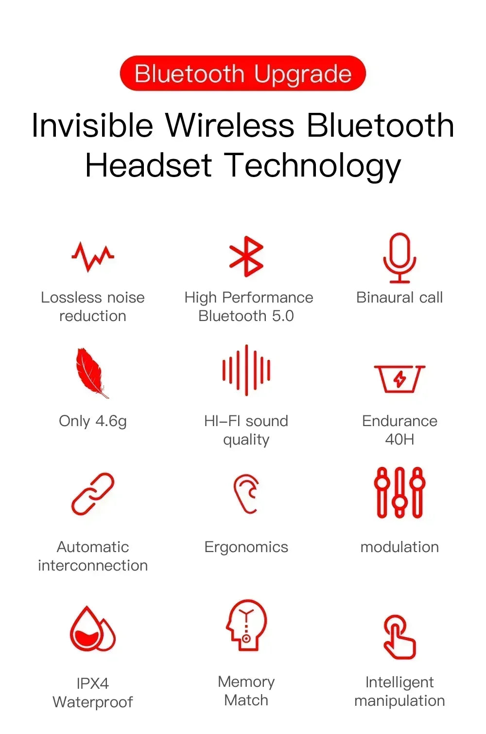 Auriculares inalámbricos Bluetooth E6S, auriculares Bluetooth TWS, audífonos inalámbricos con cancelación de ruido con micrófono