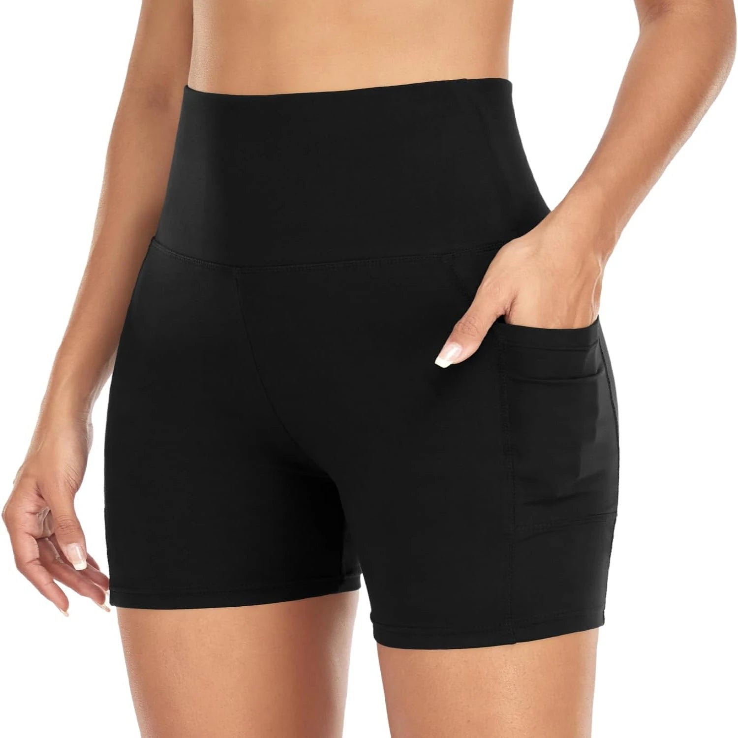 Premium, Stylish, and Functional High-Waisted Tummy-Control Spandex Biker Shorts for Women - Ideal Activewear for Yoga, Running,