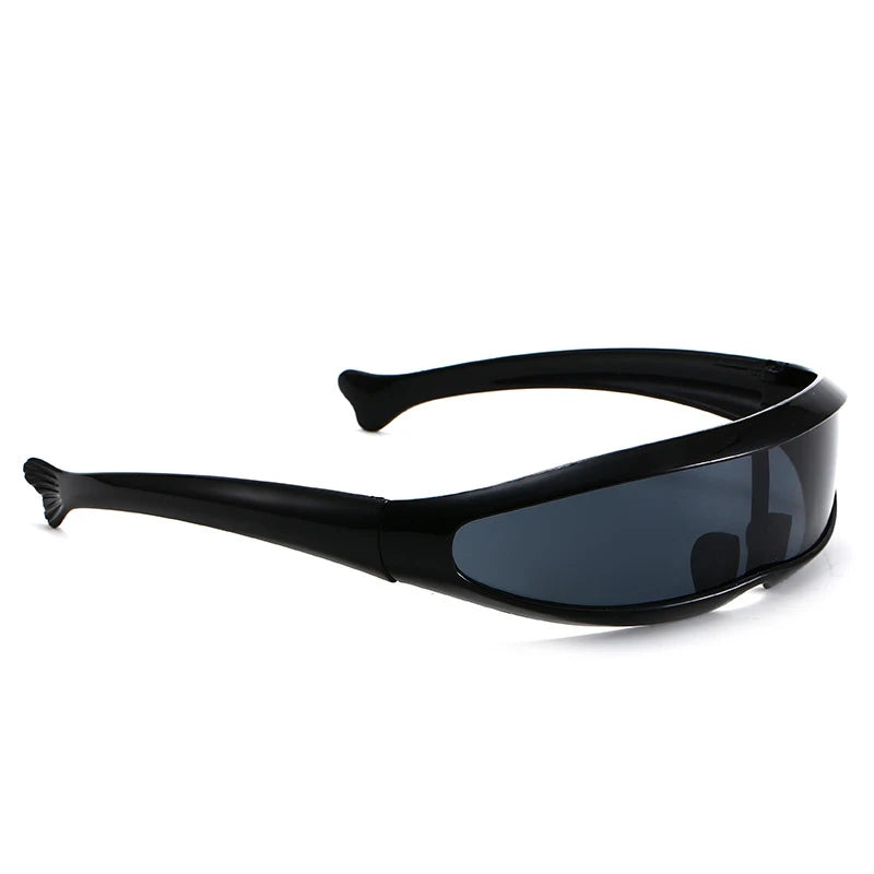 Futuristic Narrow Cyclops Visor Sunglasses Laser Eyeglasses UV400 Personality Mirrored Lens Costume Eyewear Glasses Men Glasses