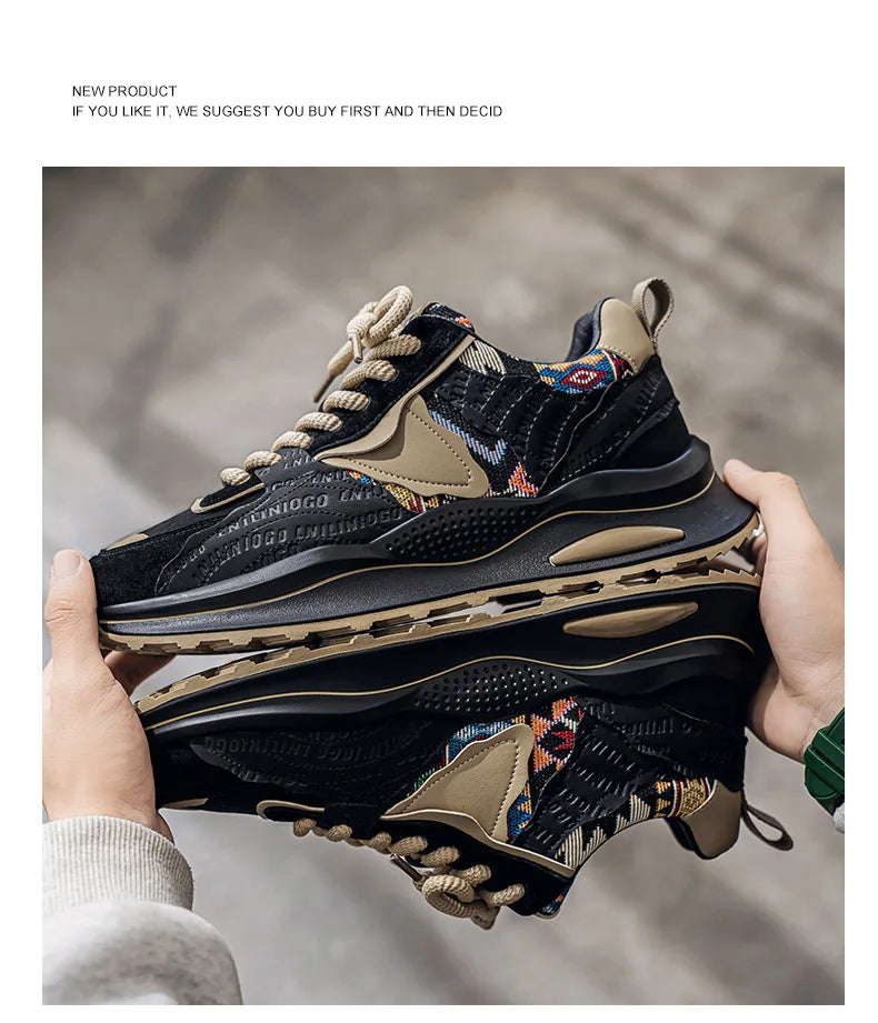 Men's Shoes Spring New Casual Versatile Comfortable Fashion Trend Niche Non-slip Wear-Resistant Retro Sneakers
