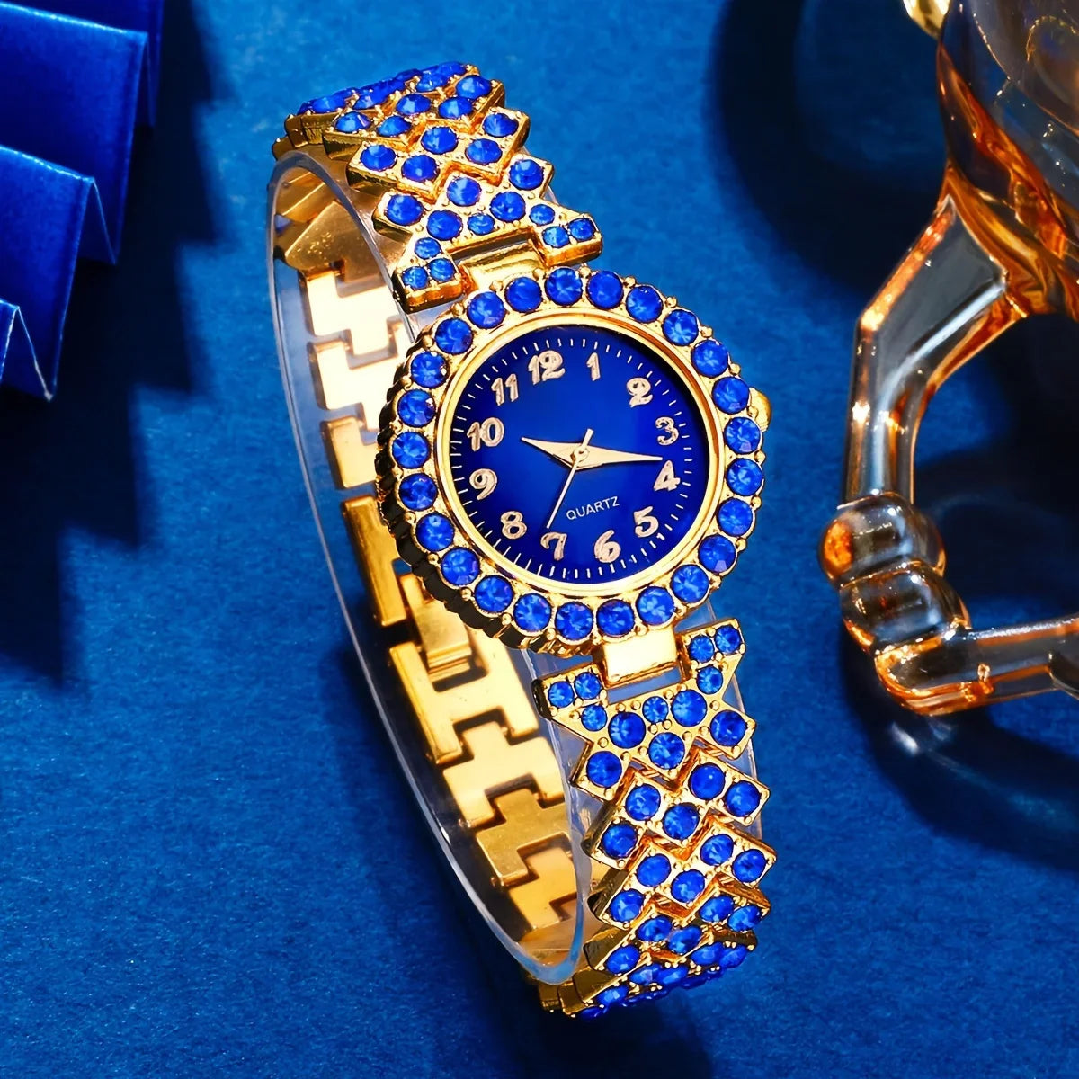Juego de 6 relojes y joyas con diamantes de imitación para mujer – Elegante, brillante y listo para regalar