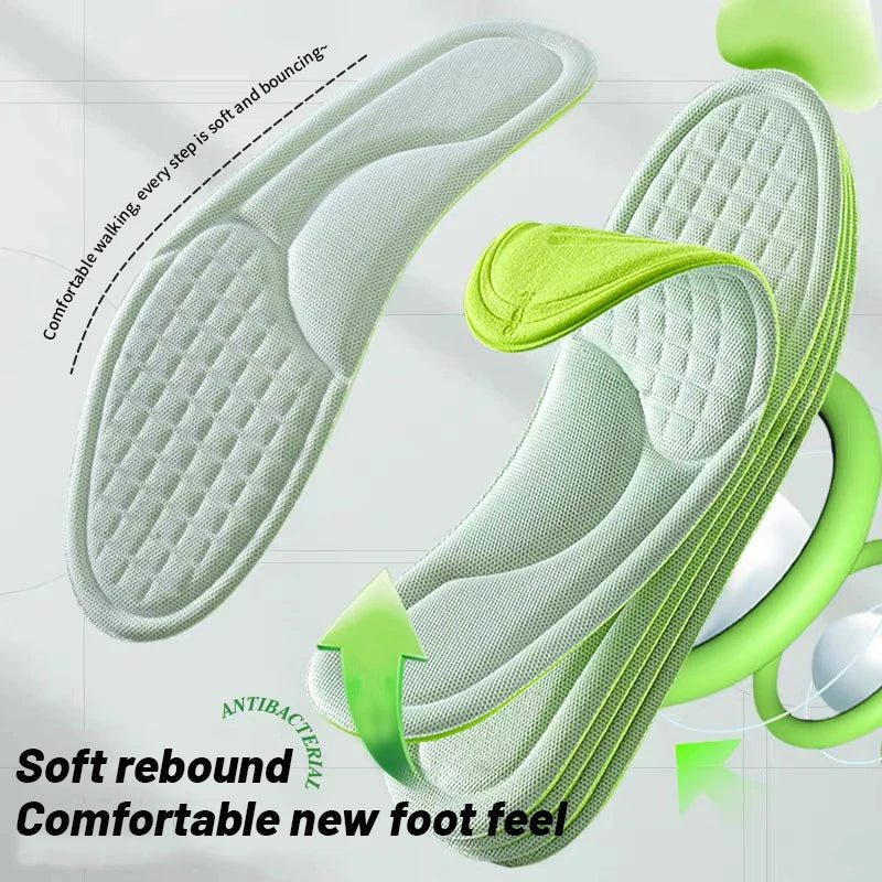 Plantillas Deportivas para Zapatos 5D Masaje Suave Desodorantes Transpirables Amortiguadoras Cojín Plantillas para Correr Hombres Mujeres