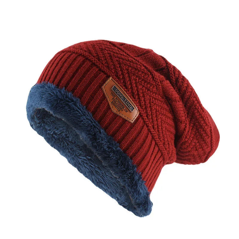 New Unisex Stylish Winter Hat Add Fur Lined Soft Warm Beanie Cap Thick Winter Hats For Men & Women Knitted Hat