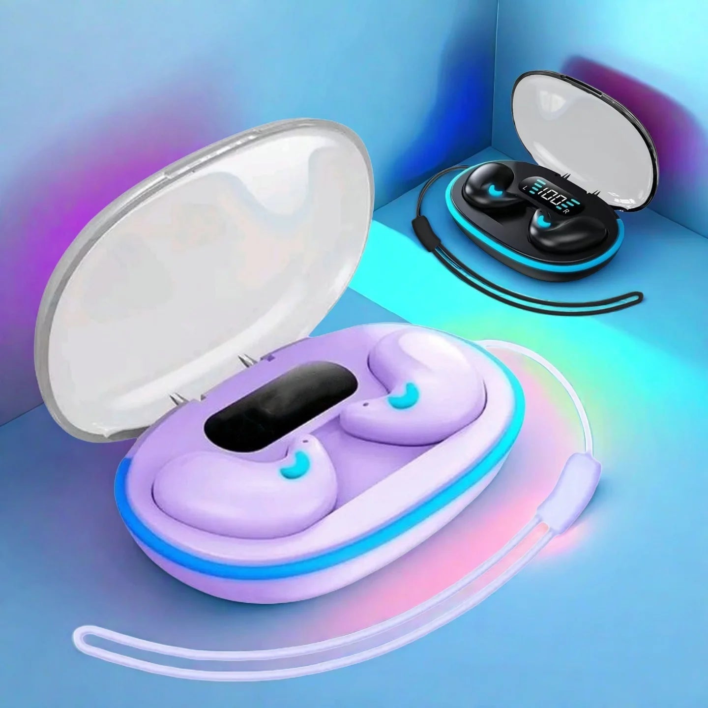 X55Pro Sleeping Bluetooth Earbuds Wireless Bluetooth Earphones Waterproof Hi-Fi Stereo Earpods with Mic apply to smartphones