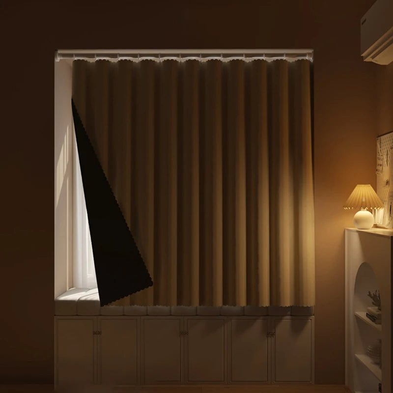 Cortinas opacas de alta opacidad para ventana de dormitorio con gancho, balcón, protección solar, partición para sala de estar, cortinas de privacidad
