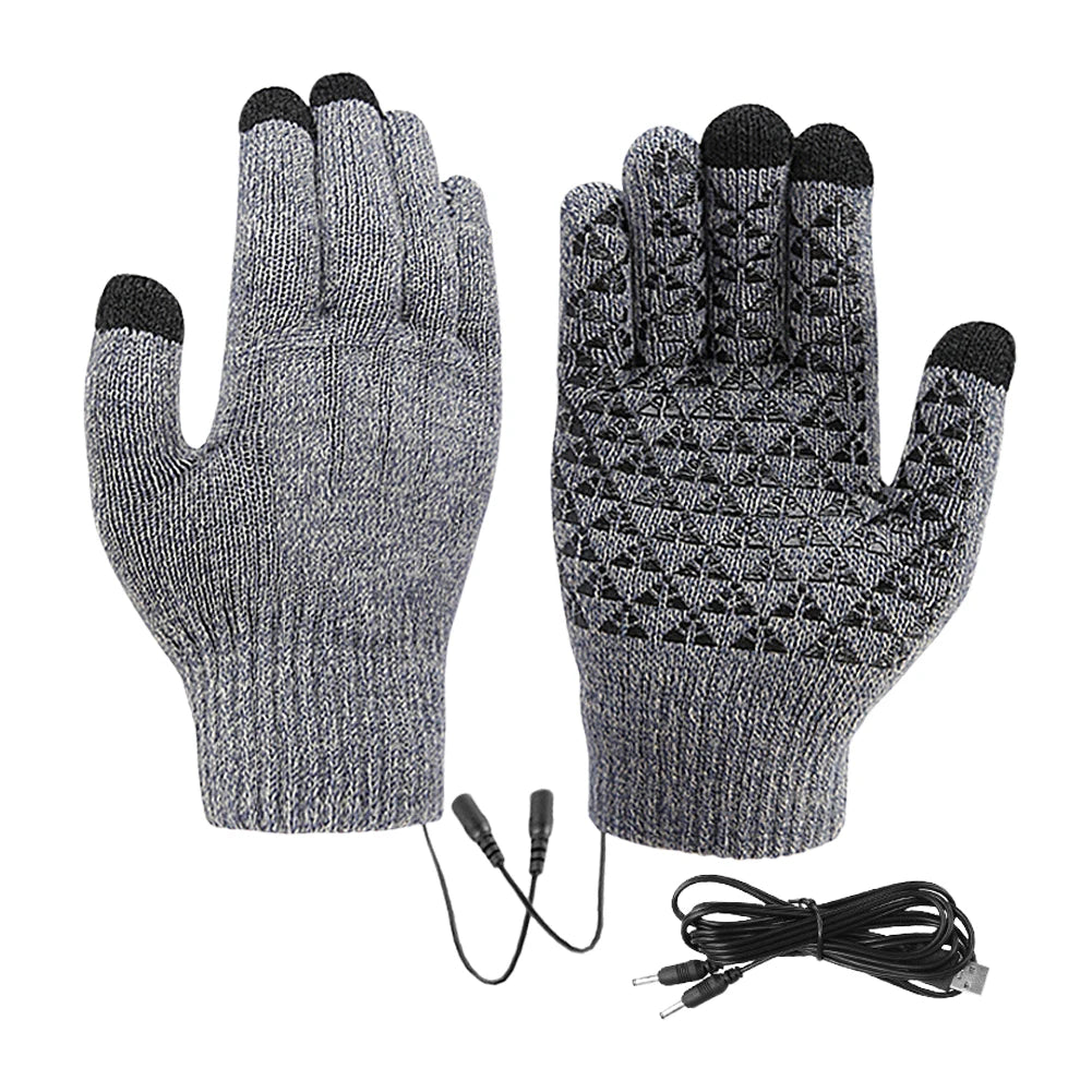 Guantes con Calefacción Eléctrica Guantes Cálidos de Invierno USB Pantalla Táctil Moto Snowboard Ciclismo Calientamanos para Conducir Esquiar