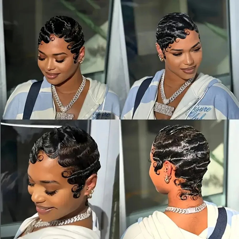 Finger Wave Pixie Wig