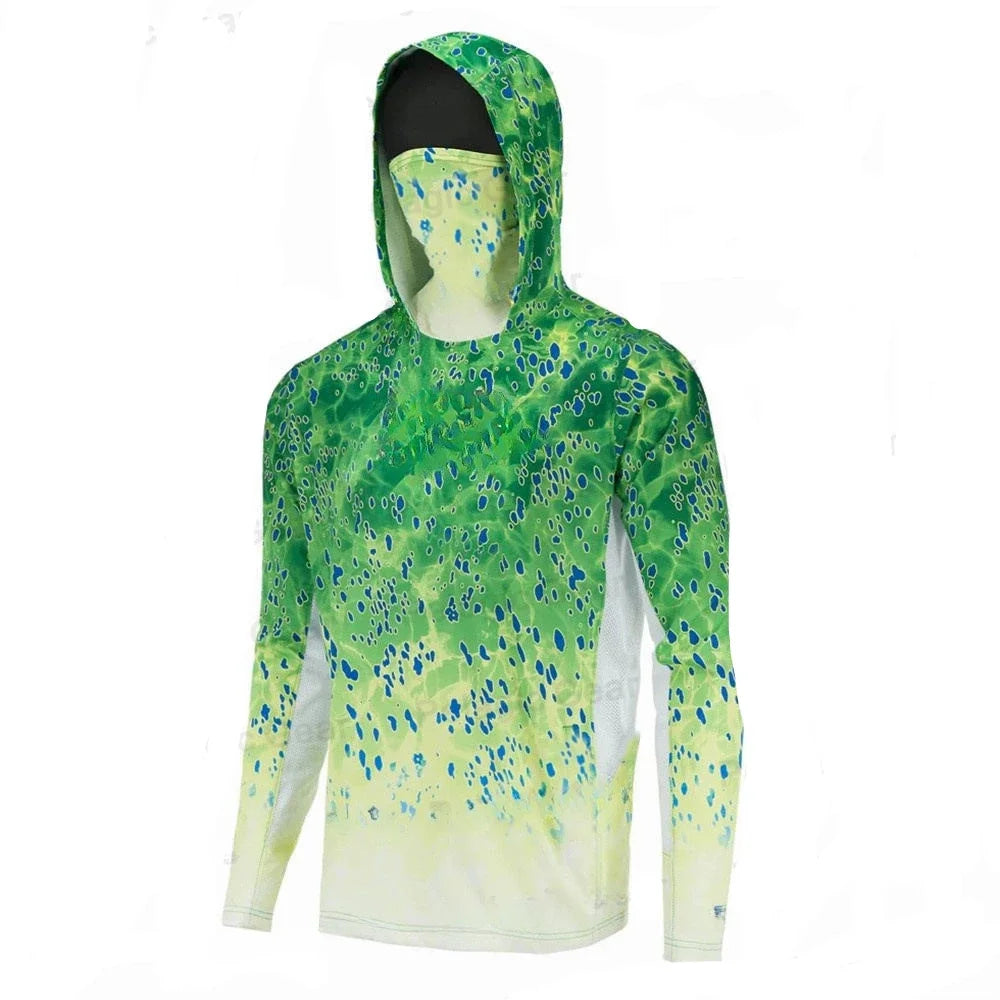 Gear Fishing Shirt Summer Long Sleeve Shirt UPF50 Quick Dry Breathable Hooded Fishing Clothes Anti-UV Fishing Shirts